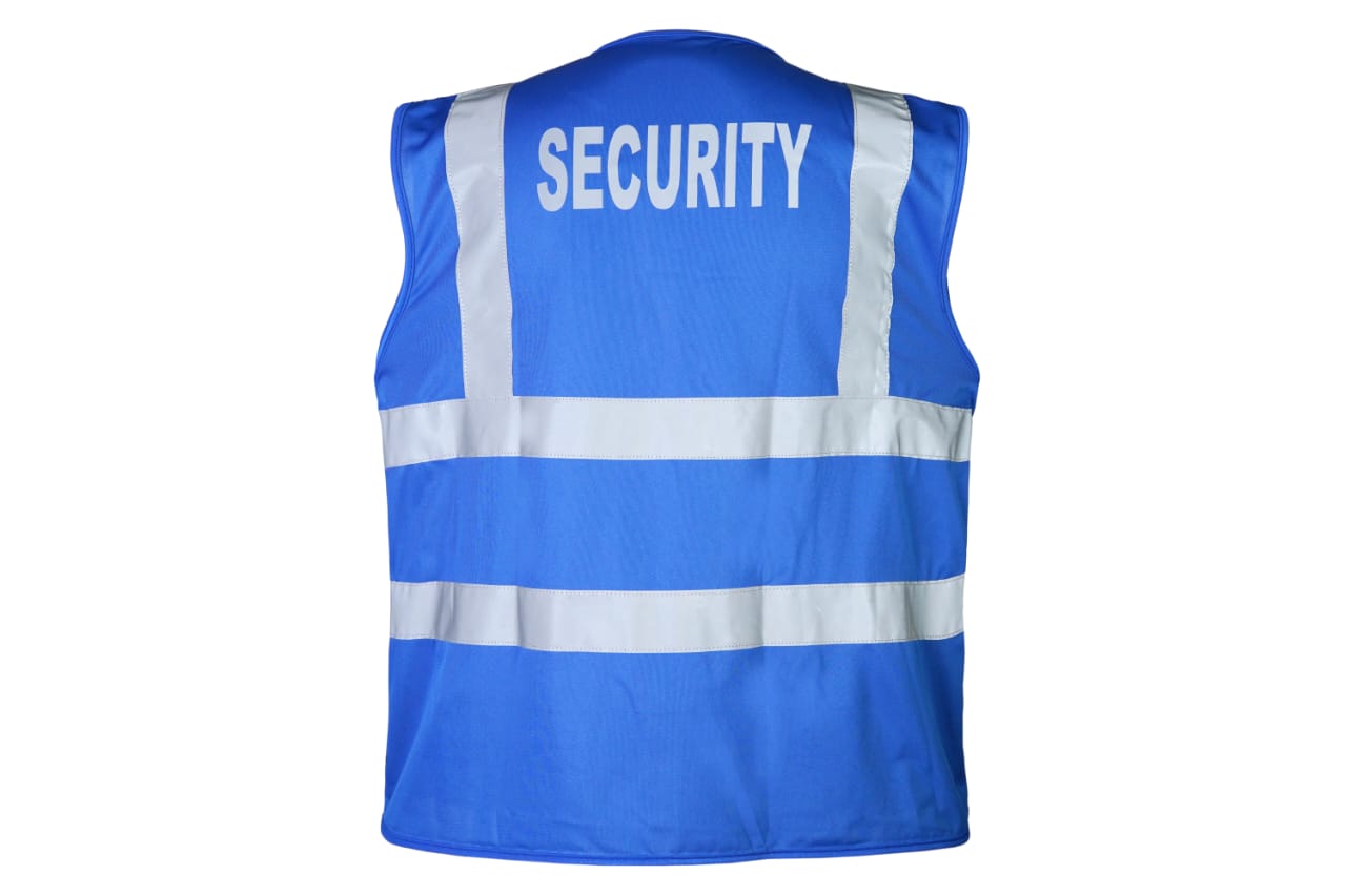 Rac3 HI VIZ VIS VEST HIGH VISIBILITY WORK WAISTCOAT WITH PHONE & ID POCKETS Blue (Vest-Slim-BU)