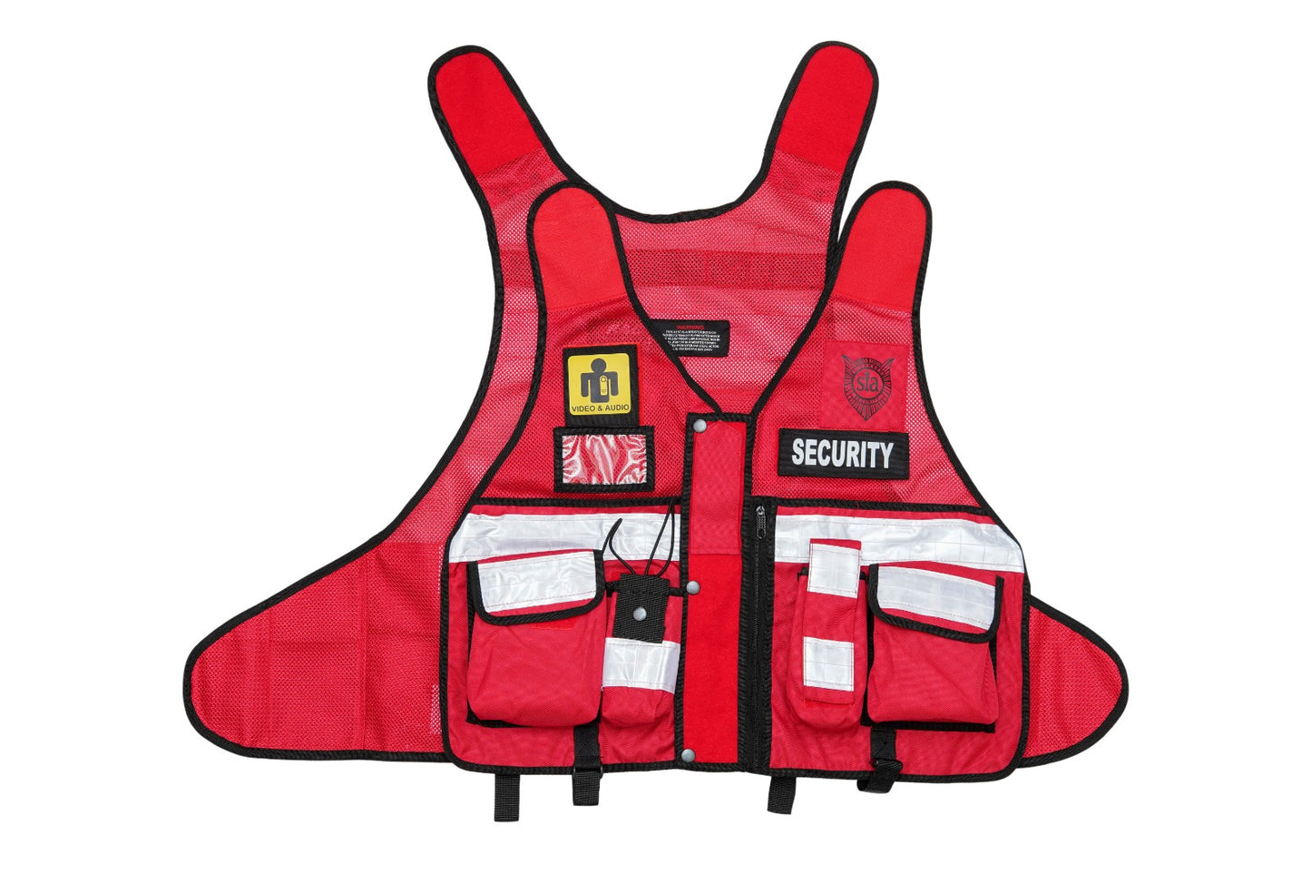 Rac3 New Red Regular Hi Viz Security Tactical CCTV Tac Vest (V-AUD-VID-RD)