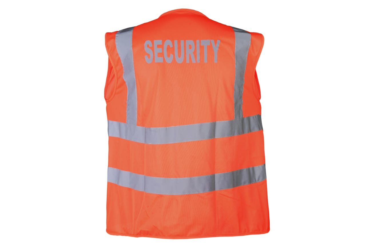 HI VIZ VIS VEST HIGH VISIBILITY WORK WAISTCOAT WITH PHONE & ID POCKETS Orange (Vest-Slim-OR)