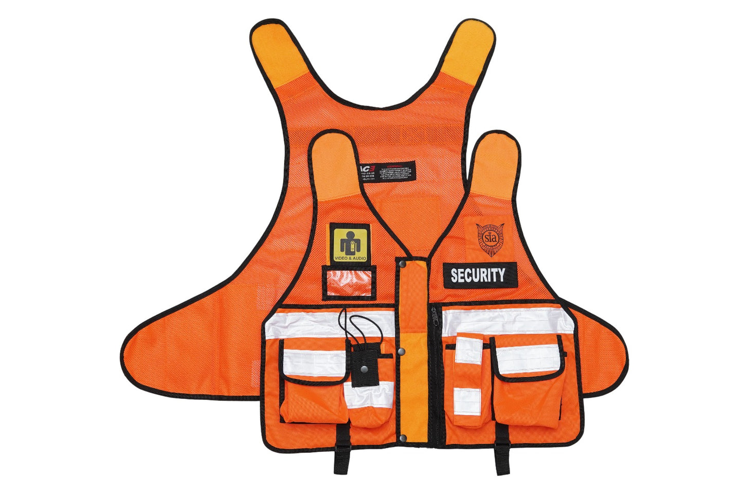 Rac3 New Orange Regular Hi Viz Security Tactical CCTV Tac Vest (V-AUD-VID-OR)