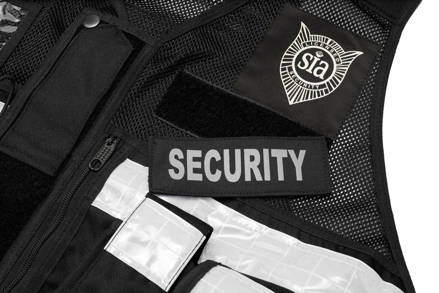 Rac3 New Black Regular Hi Viz Security Tactical CCTV Tac Vest (V-AUD-VID-BL)