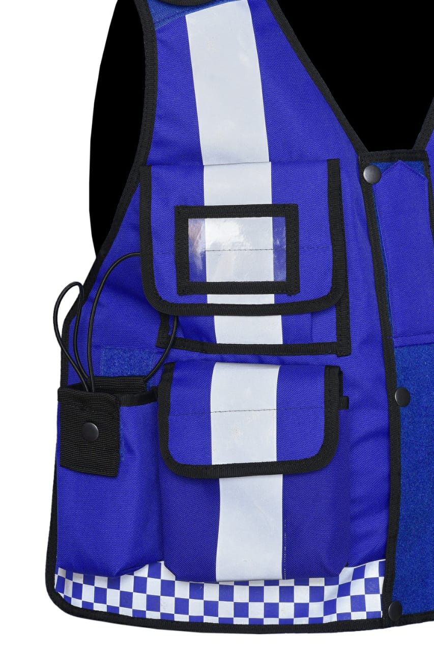 Rac3 Blue Printed Security Tactical Enforcement Tac Vest (Vest-NP-BU)