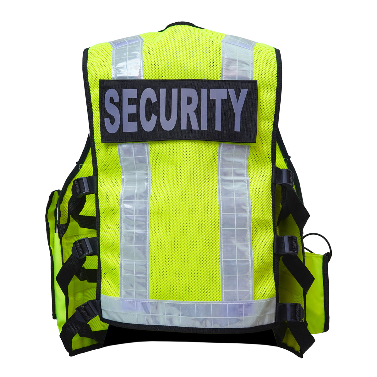 RAC3 Reflective Security Vest with Pockets - Adjustable Small to 5XL - High Visibility Security Guard & Worker Vest