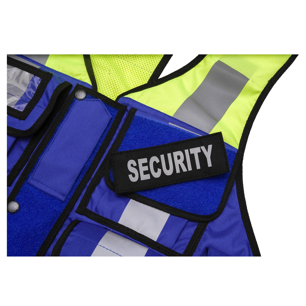 RAC3 Reflective Security Vest with Pockets - Adjustable Small to 5XL - High Visibility Security Guard & Worker Vest