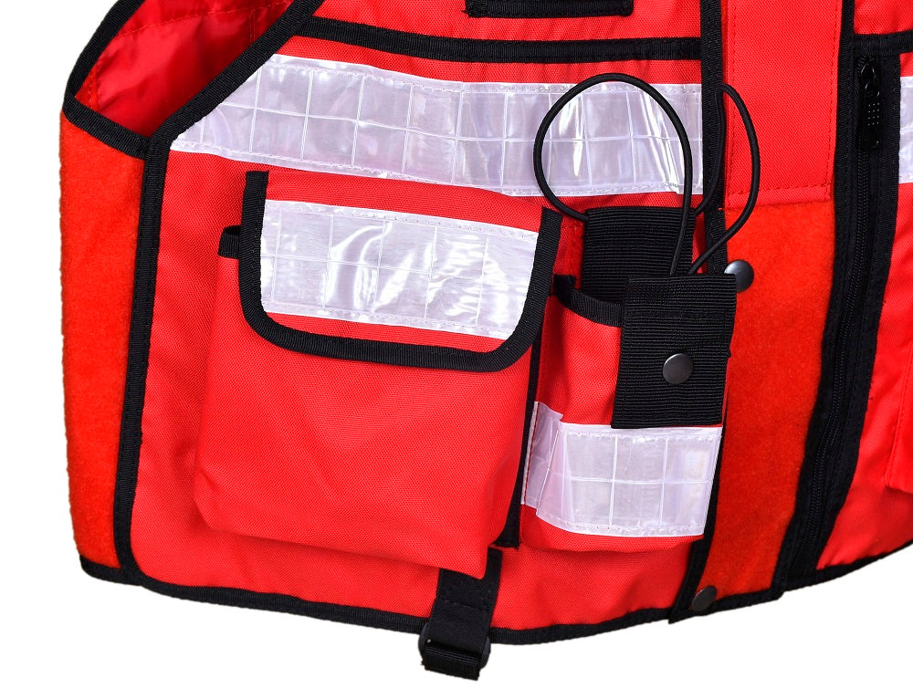 Rac3 Red Cordoura Hi Viz Security Tactical CCTV Tac Vest (V-FC-RD)