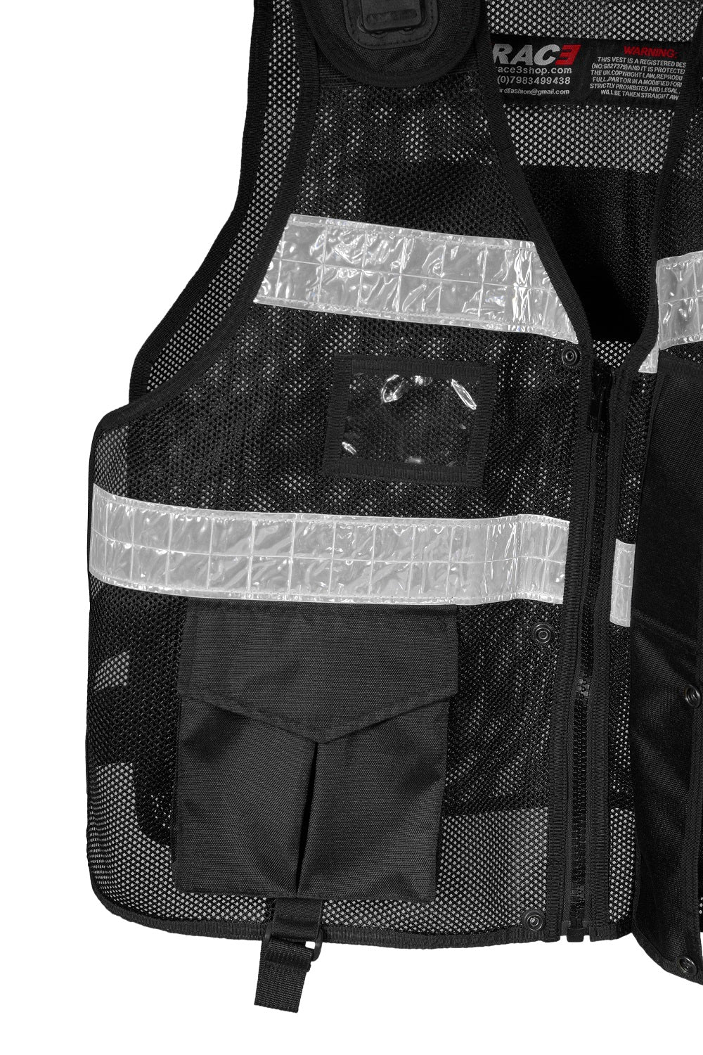 Rac3 Black Short Security Tactical Enforcement Tac Vest (V-S-2-BL)
