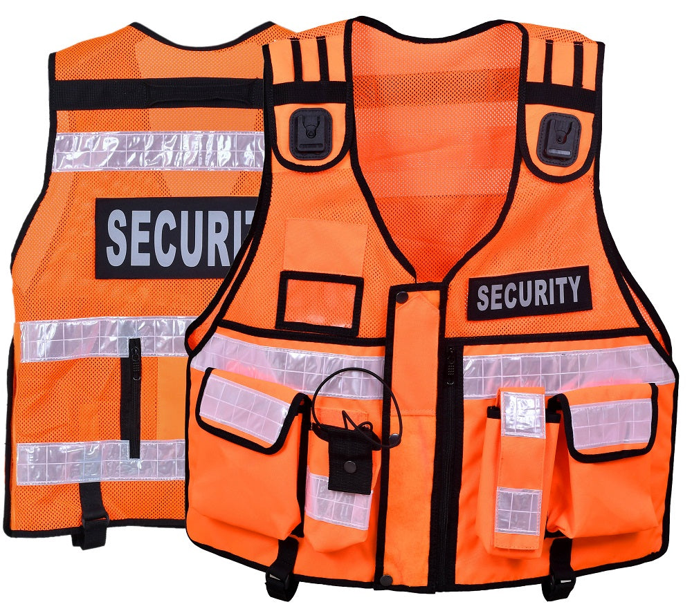 Rac3 Orange Regular Hi Viz Security Tactical CCTV Tac Vest (V-R-OR)