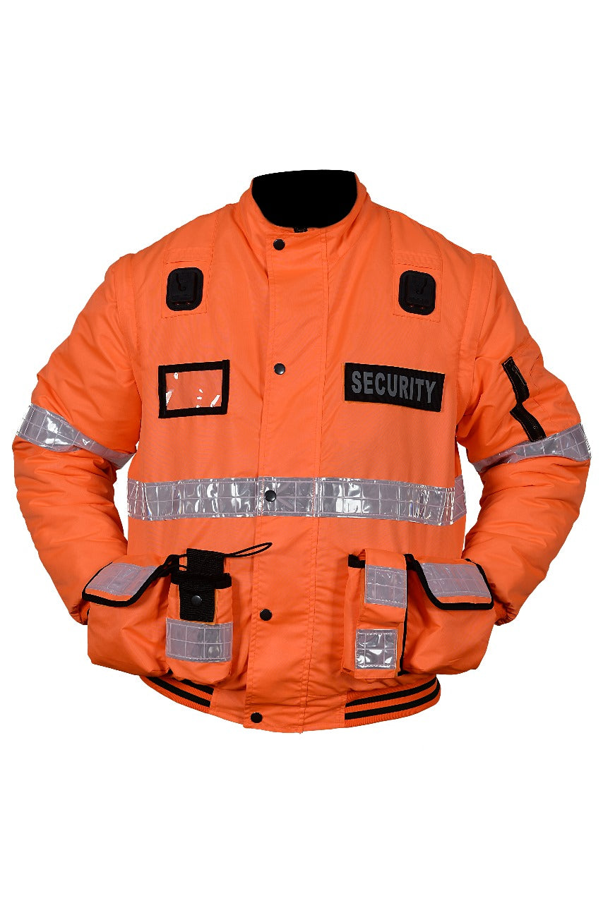 RAC3 Mens 2 in 1 Oxford Security Doorman Jacket with Removable Sleeves (J-2n1-OR)
