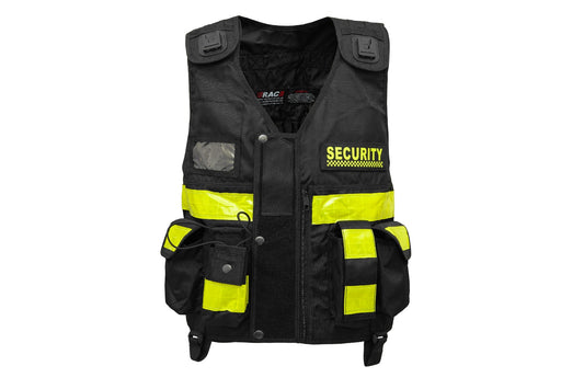 Rac3 New Black Regular Hi Viz Security Tactical CCTV Tac Vest