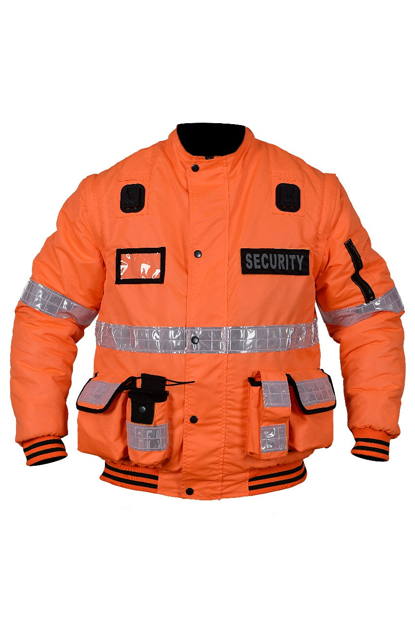 RAC3 Mens 2 in 1 Oxford Security Doorman Jacket with Removable Sleeves ...