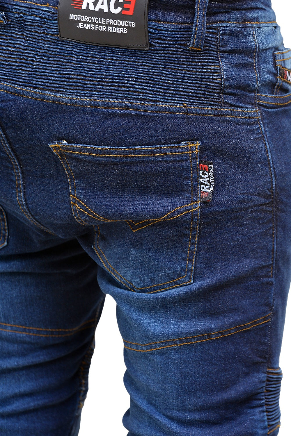 RAC3 Original Men's Slim Fit Motorbike Protective Armored Lining Denim Jeans Trousers