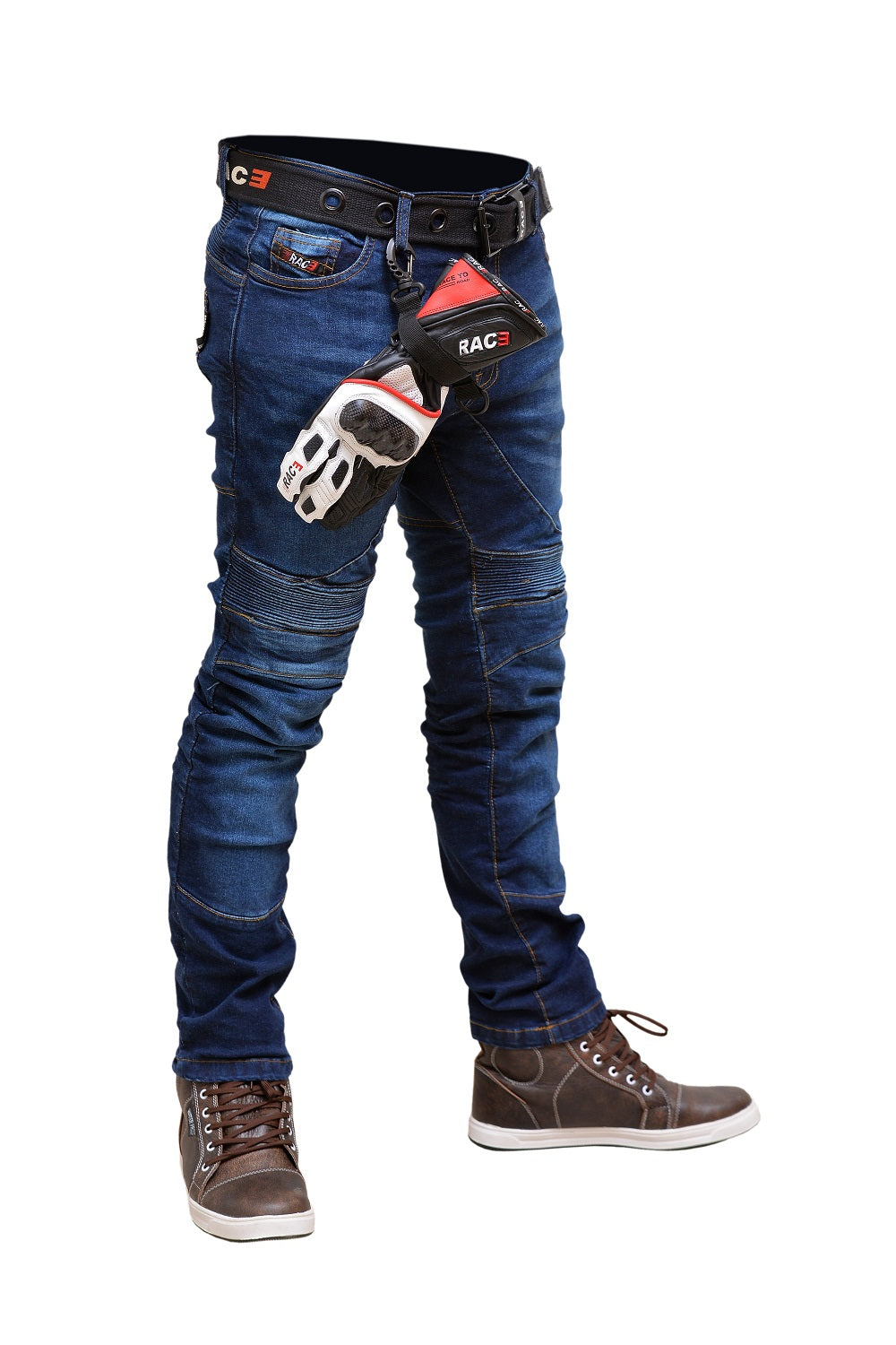 RAC3 Original Men's Slim Fit Motorbike Protective Armored Lining Denim Jeans Trousers