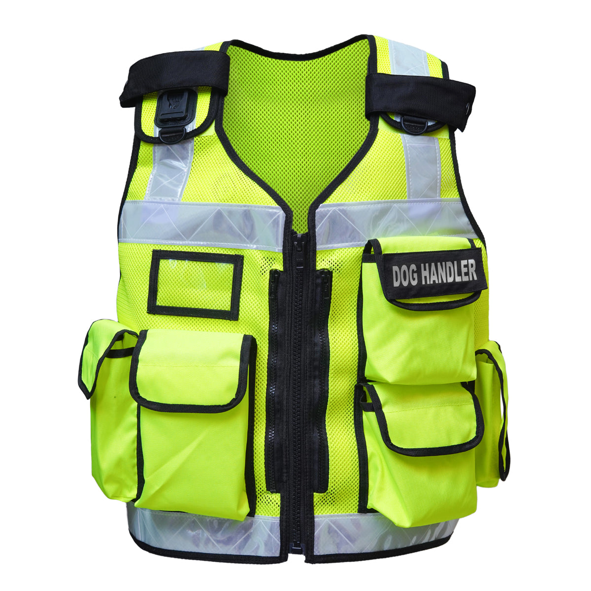 RAC3 Reflective K9 Dog Handler Vest with Pockets - Adjustable Small to 5XL - Durable High Visibility Working Dog Apparel