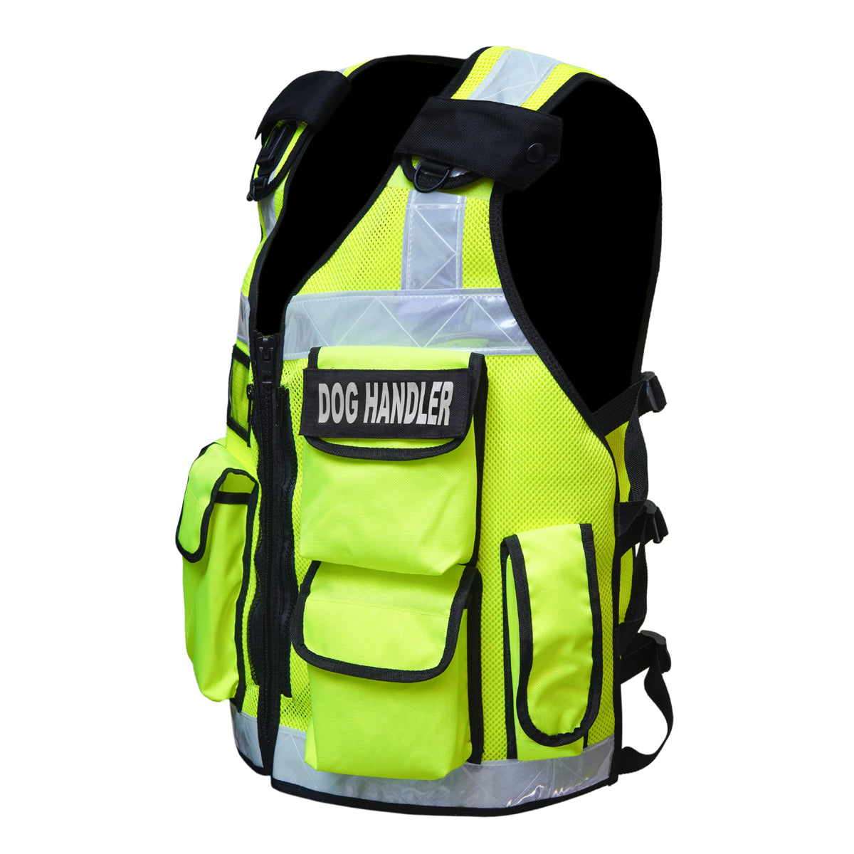 RAC3 Reflective K9 Dog Handler Vest with Pockets - Adjustable Small to 5XL - Durable High Visibility Working Dog Apparel