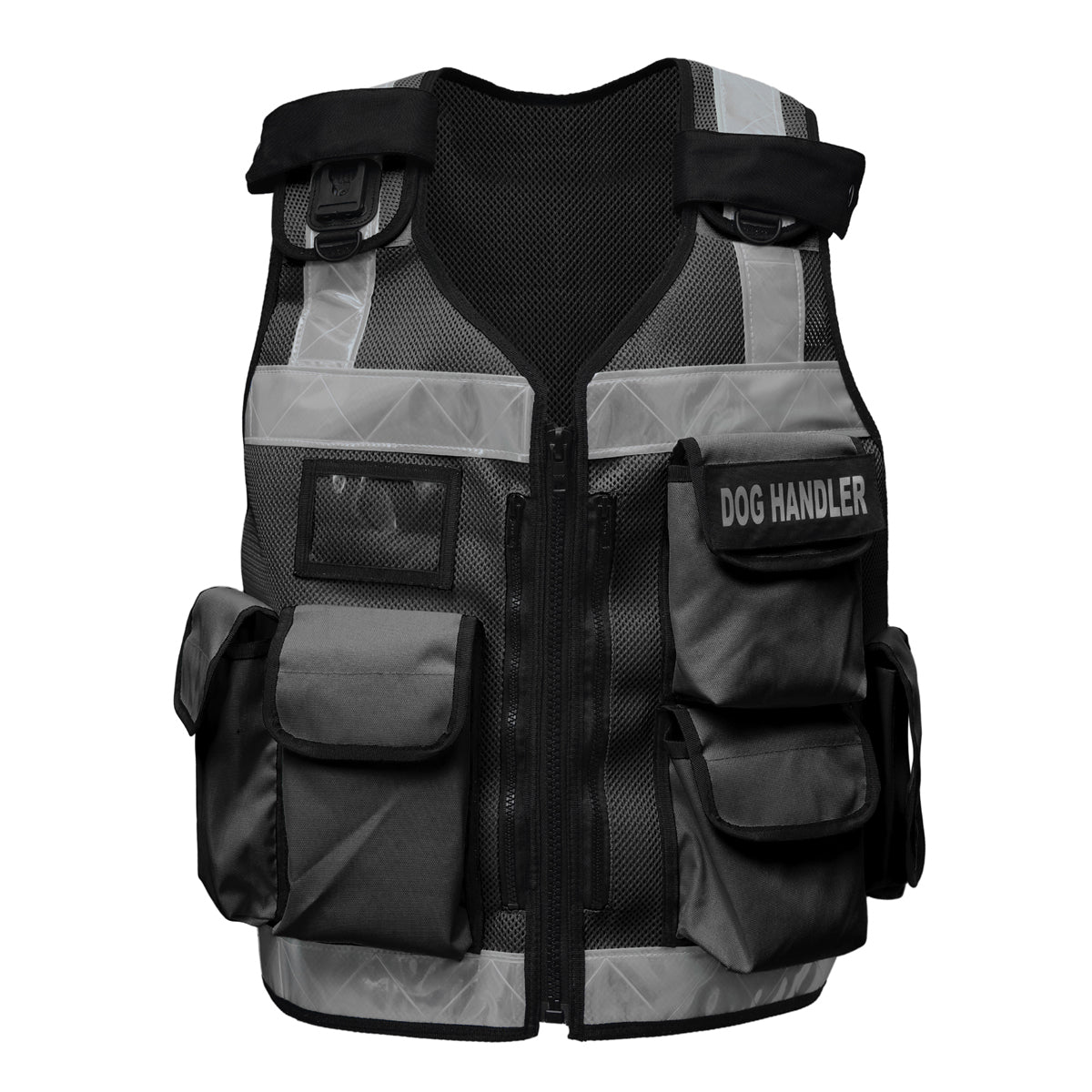 RAC3 Reflective K9 Dog Handler Vest with Pockets - Adjustable Small to 5XL - Durable High Visibility Working Dog Apparel