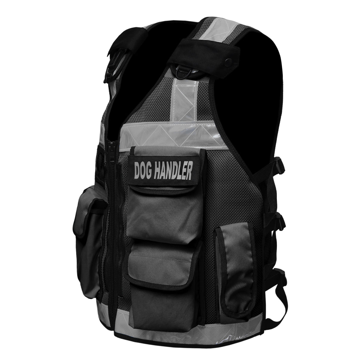 RAC3 Reflective K9 Dog Handler Vest with Pockets - Adjustable Small to 5XL - Durable High Visibility Working Dog Apparel