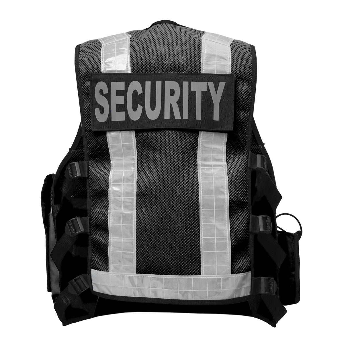 RAC3 Reflective Security Vest with Pockets - Adjustable Small to 5XL - High Visibility Security Guard & Worker Vest