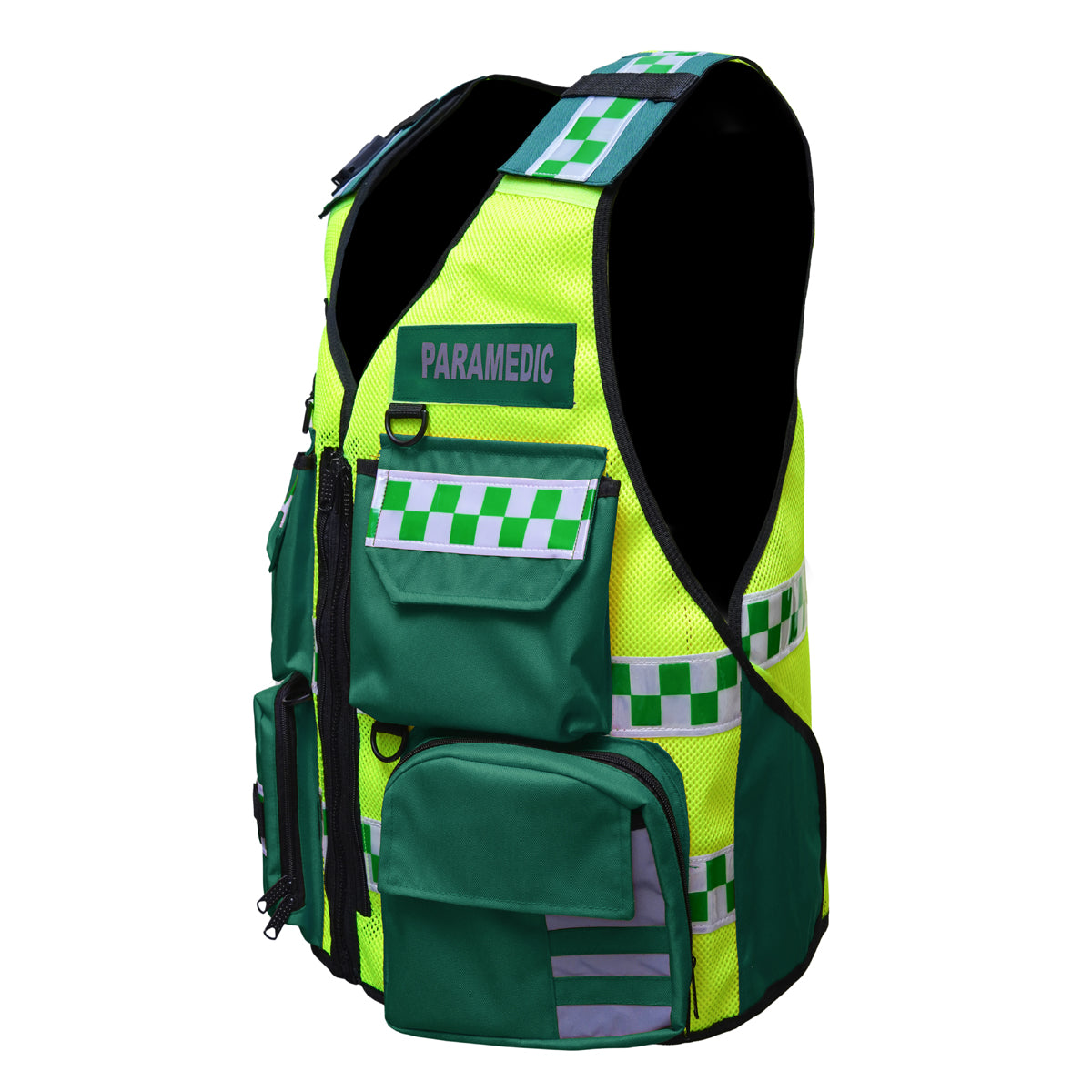 RAC3 Reflective Paramedic Vest with Multiple Pockets - Adjustable Small to 5XL - High Visibility EMT Emergency Medical Apparel
