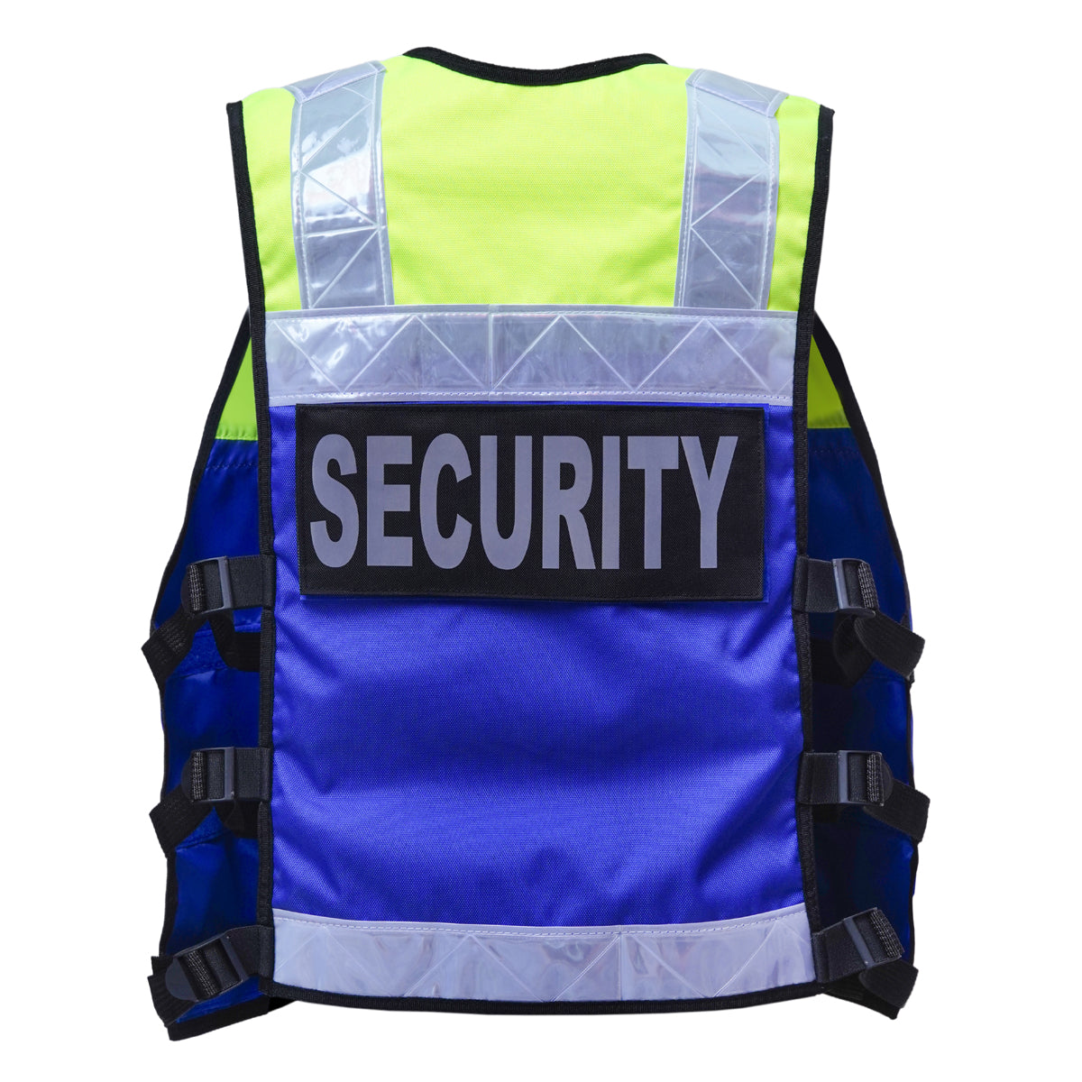 RAC3 Reflective Security Vest with Pockets - Adjustable Small to 5XL - High Visibility Security Guard & Worker Vest