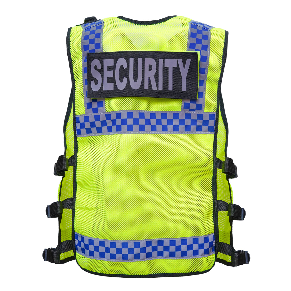 RAC3 Reflective Security Vest with Pockets - Adjustable Small to 5XL - High Visibility Security Guard & Worker Vest