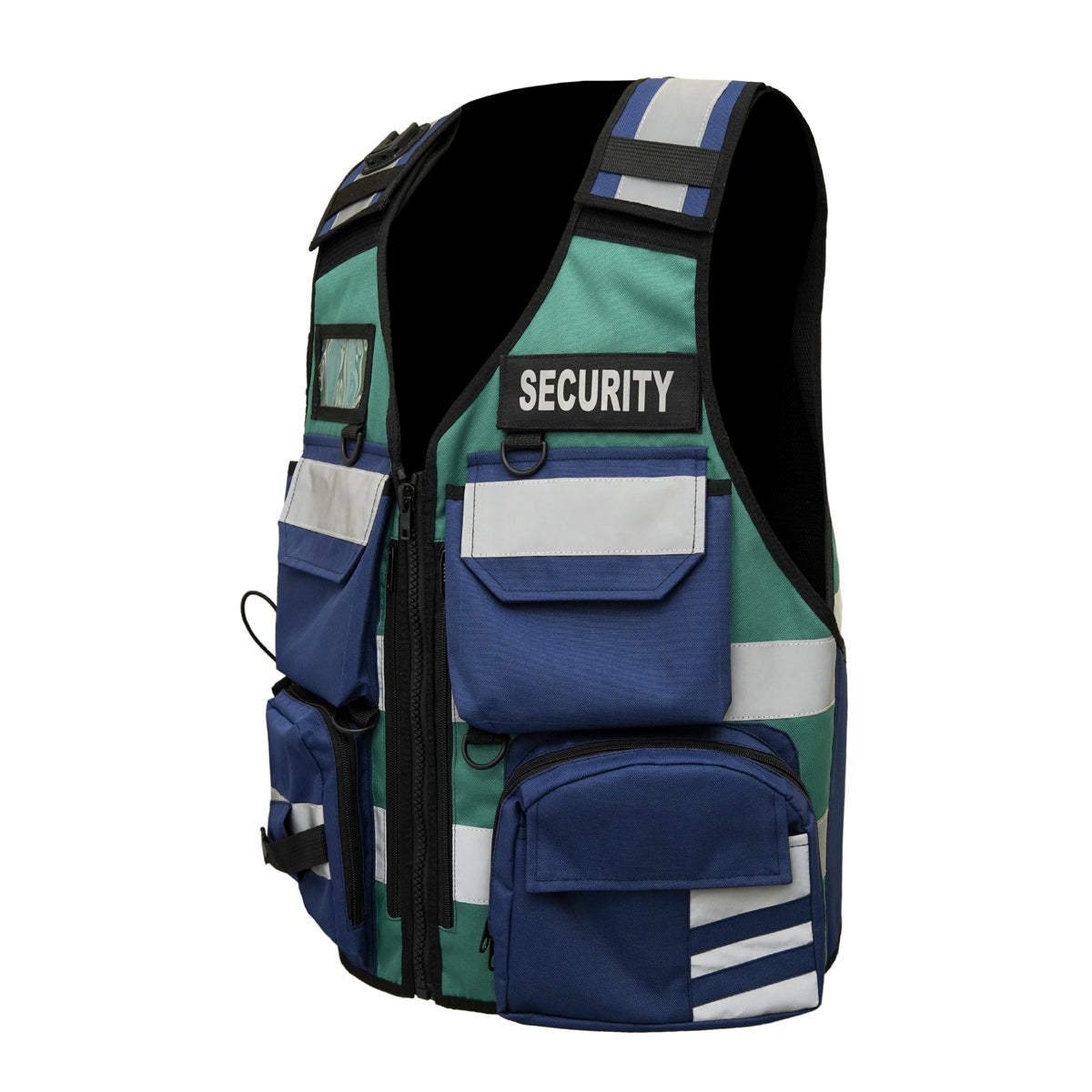 RAC3 Reflective Security Vest with Pockets - Adjustable Small to 5XL - High Visibility Security Guard & Worker Vest