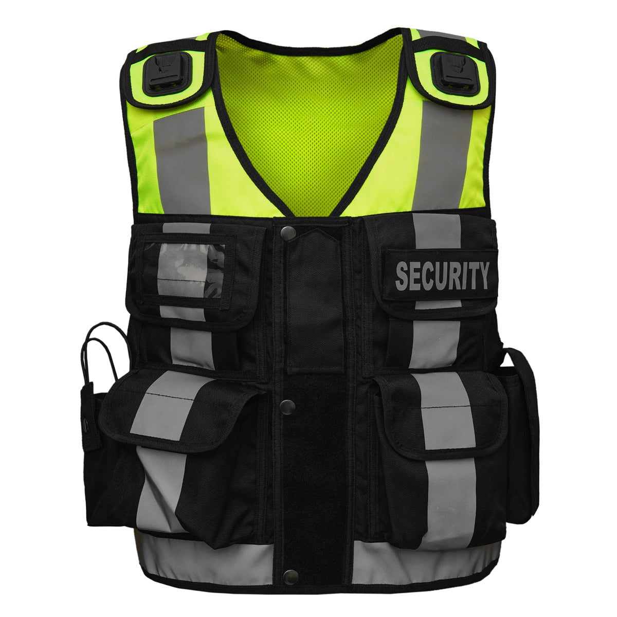 RAC3 Reflective Security Vest with Pockets - Adjustable Small to 5XL - High Visibility Security Guard & Worker Vest