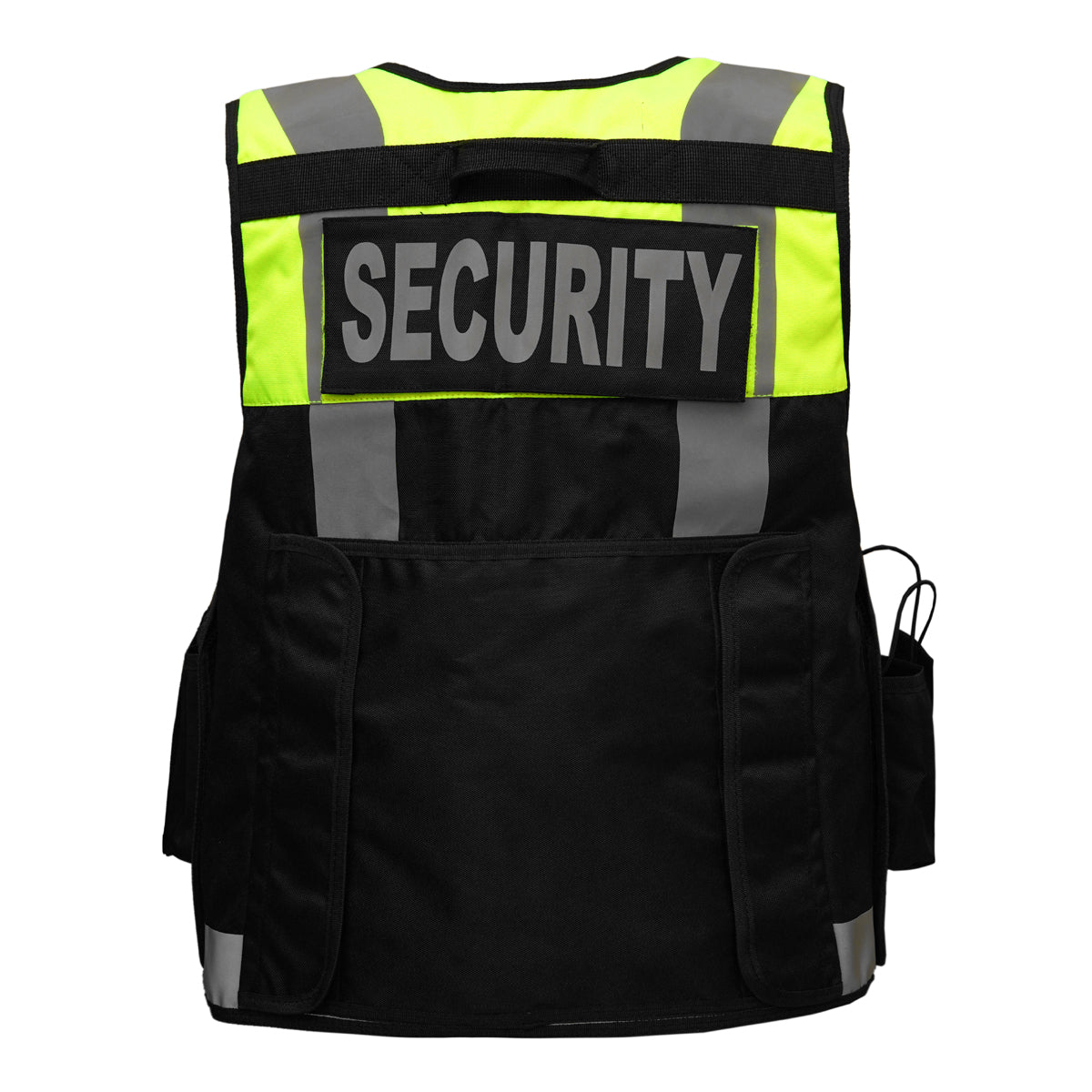 RAC3 Reflective Security Vest with Pockets - Adjustable Small to 5XL - High Visibility Security Guard & Worker Vest