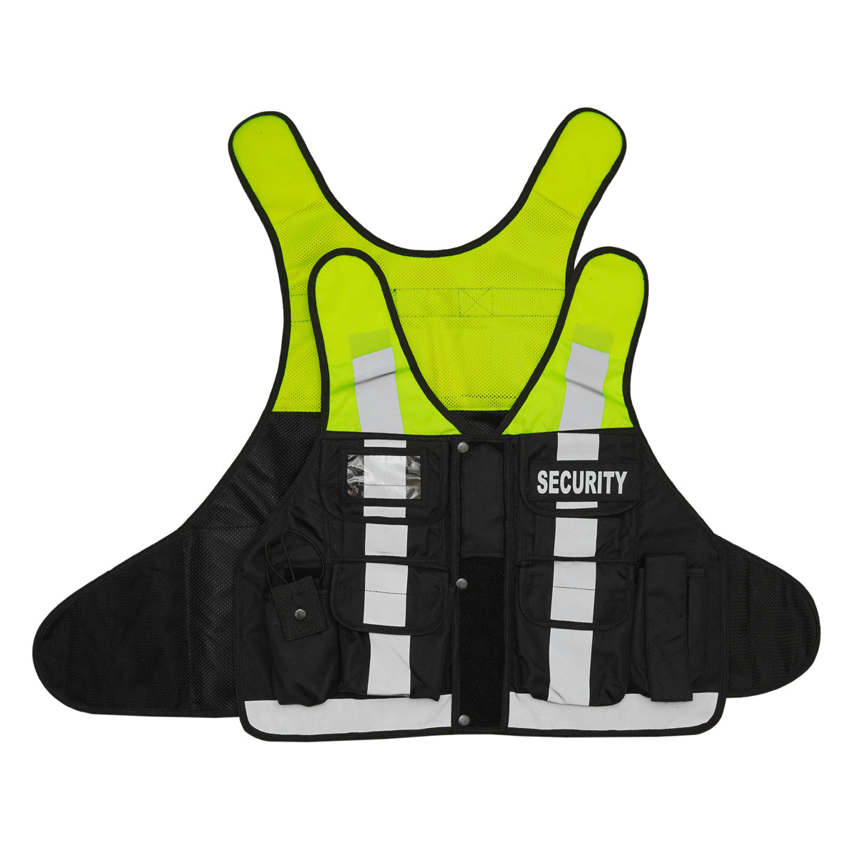 RAC3 Reflective Security Vest with Pockets - Adjustable Small to 5XL - High Visibility Security Guard & Worker Vest