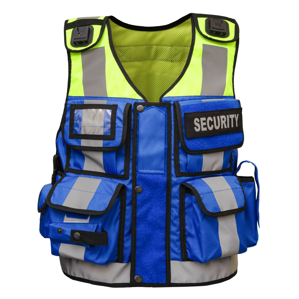 RAC3 Reflective Security Vest with Pockets - Adjustable Small to 5XL - High Visibility Security Guard & Worker Vest