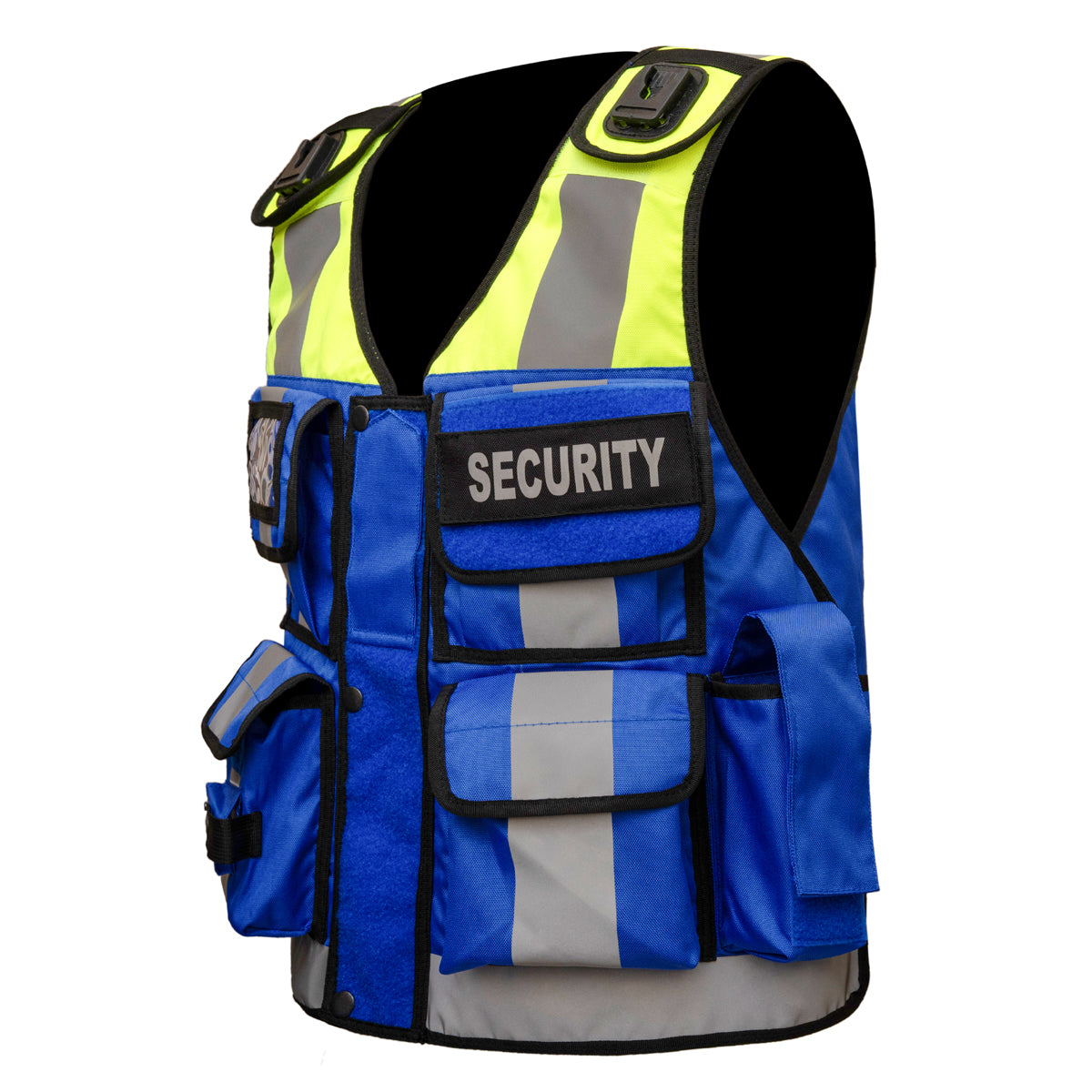 RAC3 Reflective Security Vest with Pockets - Adjustable Small to 5XL - High Visibility Security Guard & Worker Vest