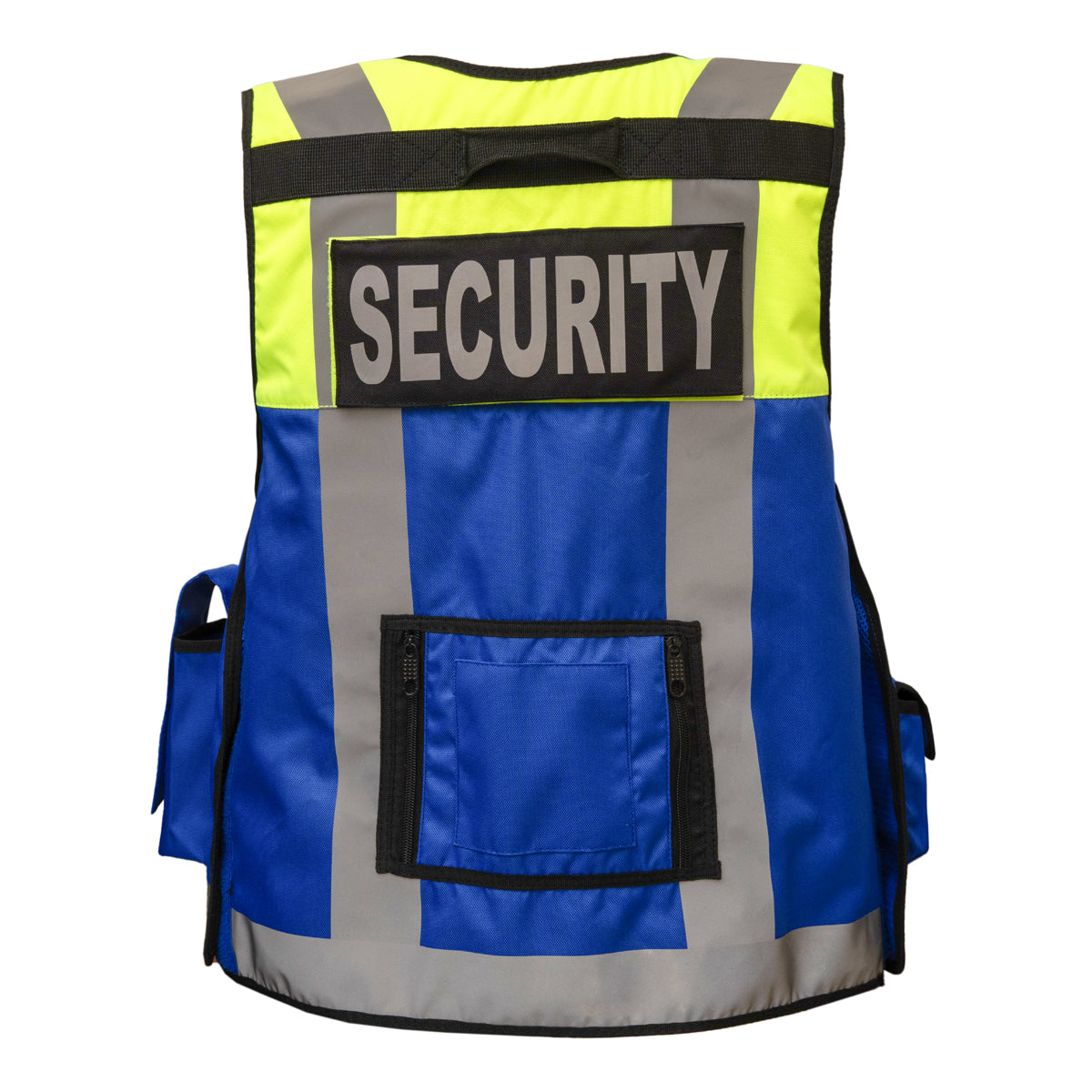 RAC3 Reflective Security Vest with Pockets - Adjustable Small to 5XL - High Visibility Security Guard & Worker Vest