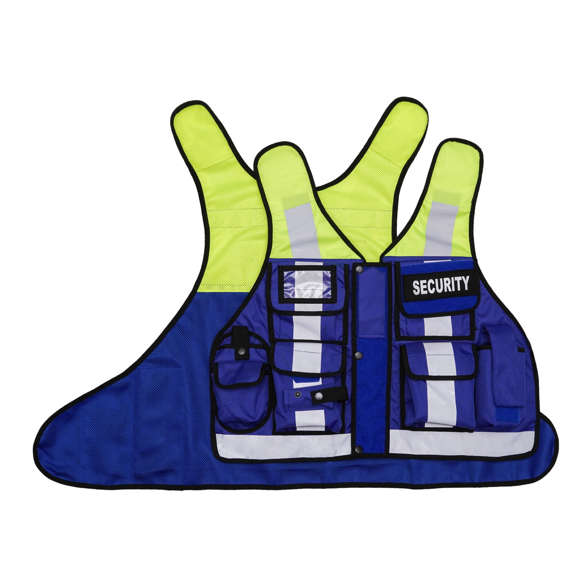 RAC3 Reflective Security Vest with Pockets - Adjustable Small to 5XL - High Visibility Security Guard & Worker Vest