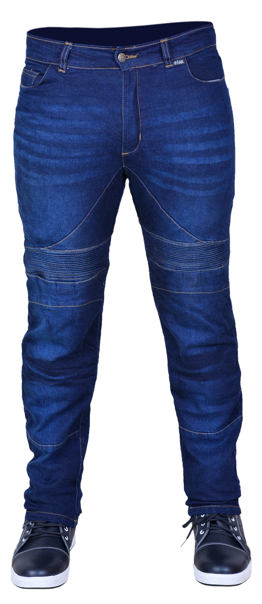 RAC3 Original Men's Slim Fit Motorbike Protective Armored Lining Blue Denim Jeans Trousers
