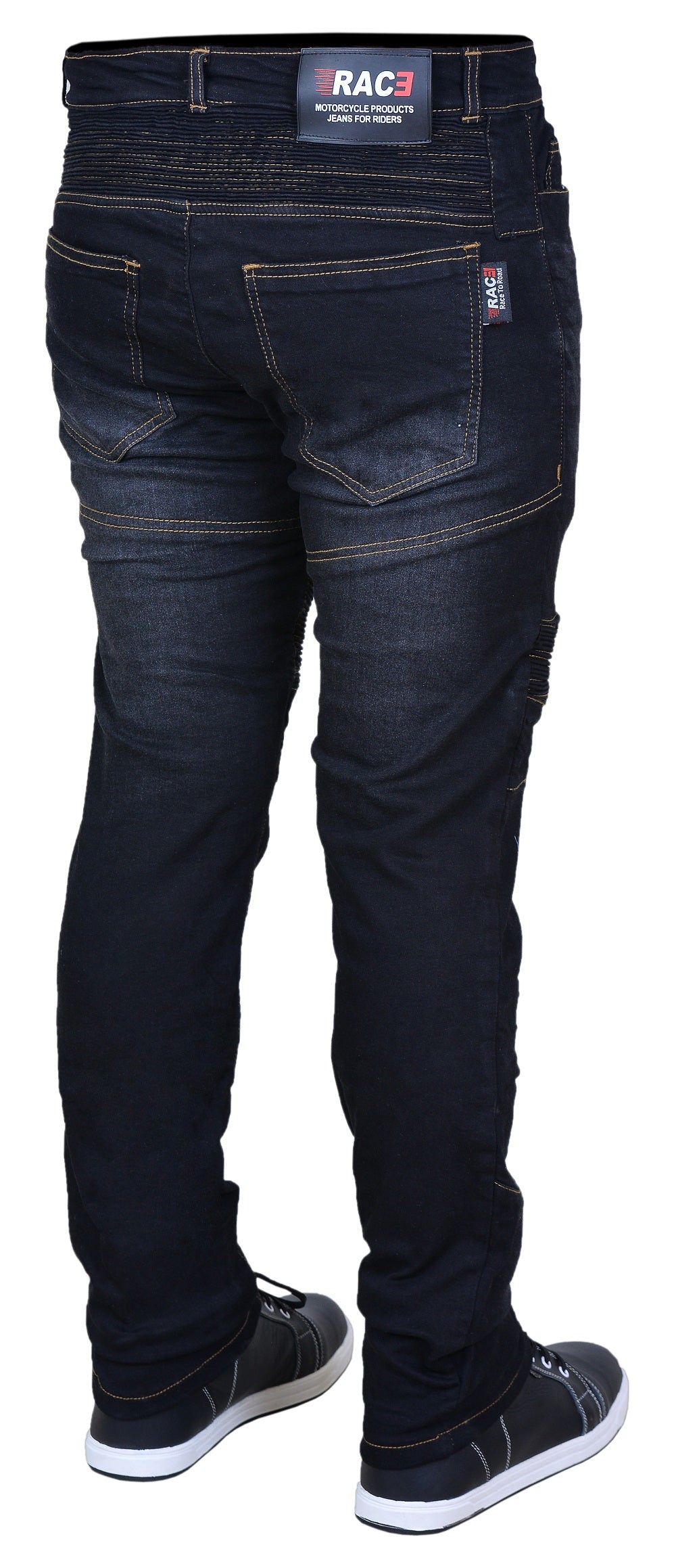 RAC3 Original Men's Slim Fit Motorbike Protective Armored Lining Denim Jeans Trousers