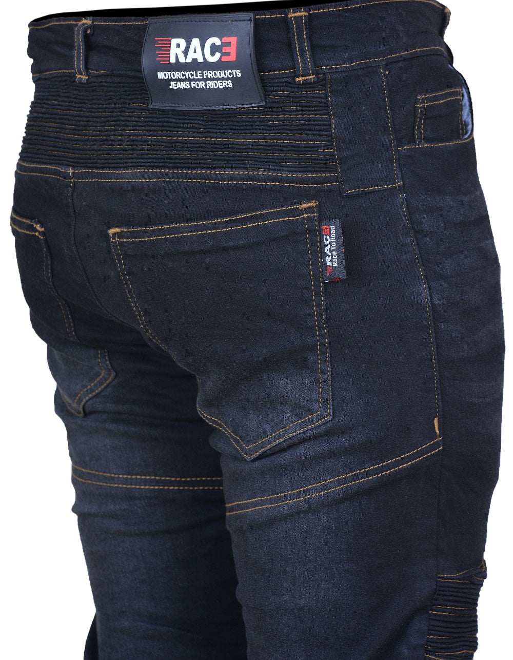 RAC3 Original Men's Slim Fit Motorbike Protective Armored Lining Denim Jeans Trousers