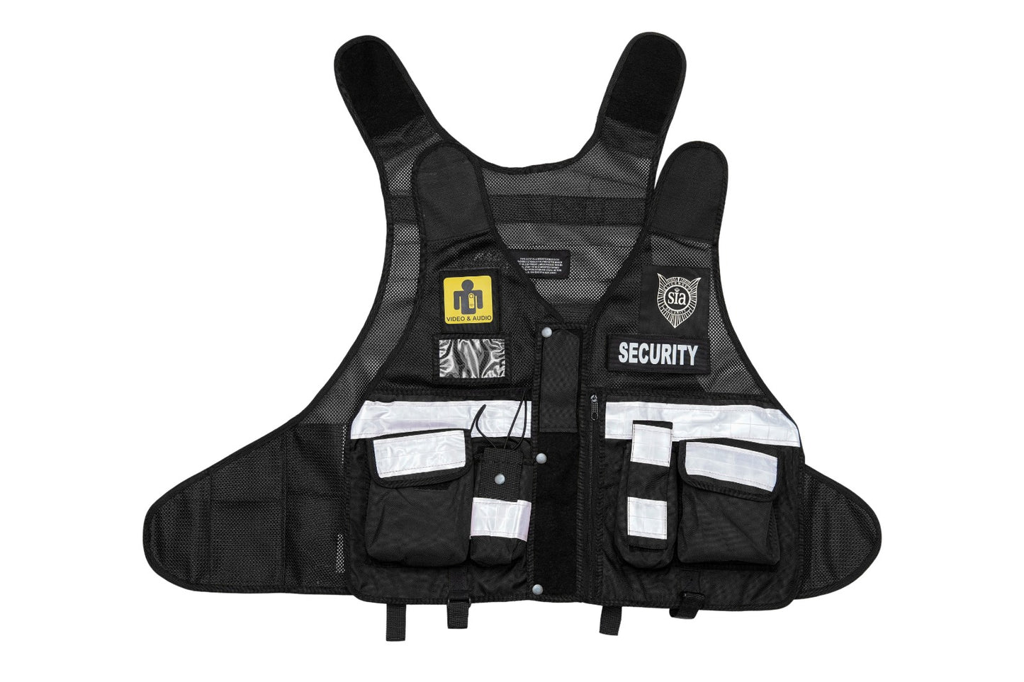 Rac3 New Black Regular Hi Viz Security Tactical CCTV Tac Vest