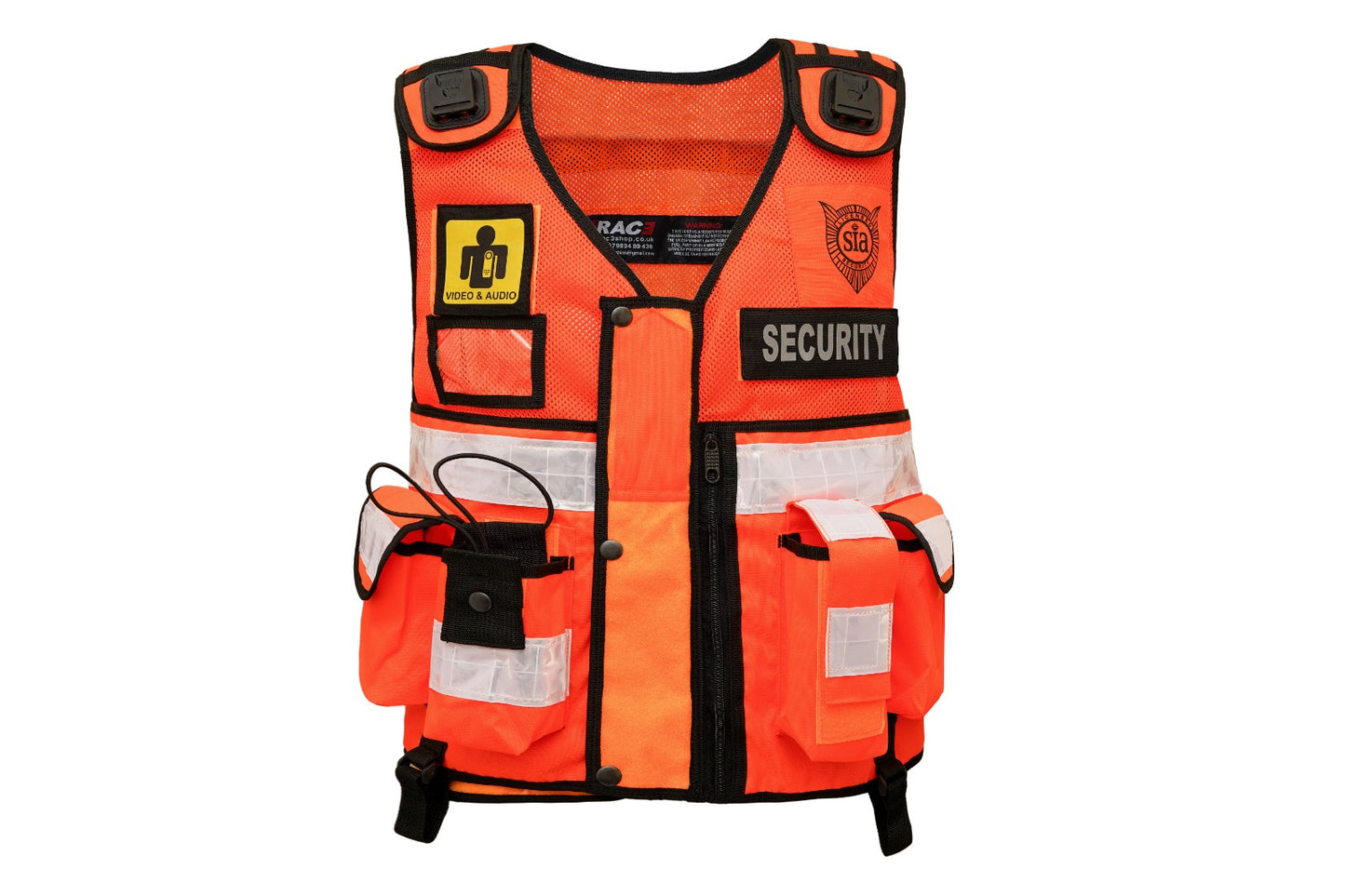 Rac3 New Orange Regular Hi Viz Security Tactical CCTV Tac Vest